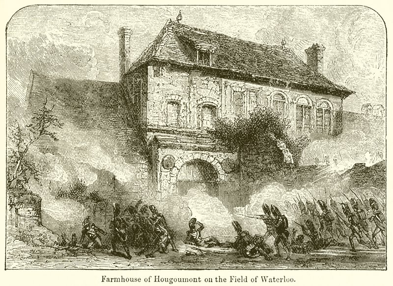 Waterloo Tarlasında Hougoumont Çiftlik Evi by English School