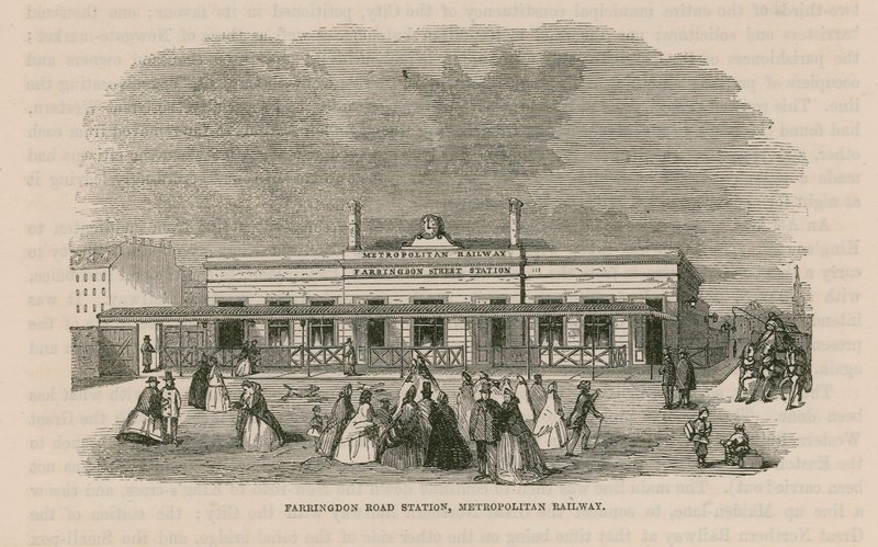 Metropolitan Demiryolu üzerinde Farringdon Yolu istasyonu by English School