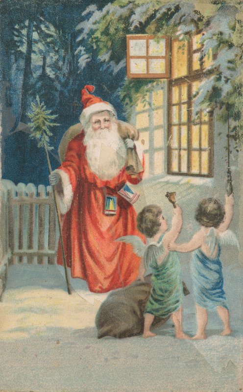 Bir çuval hediye taşıyan Noel Baba by English School