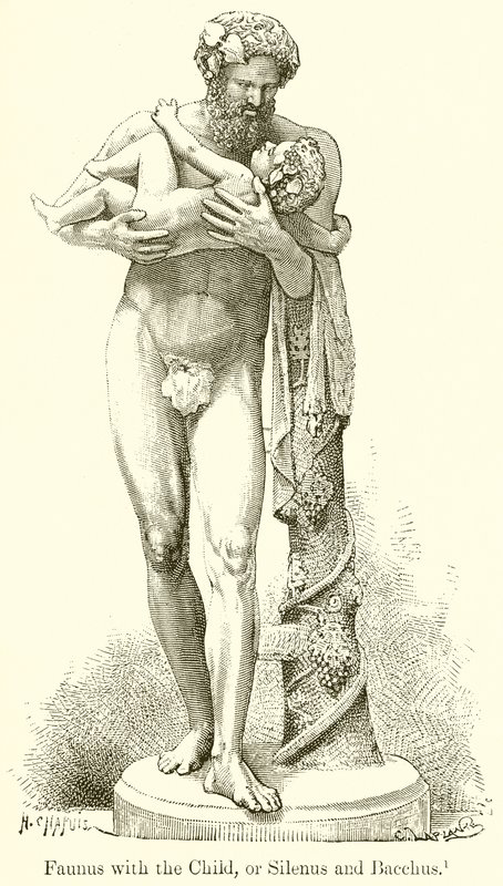 Çocuklu Faunus veya Silenus ve Bacchus by English School