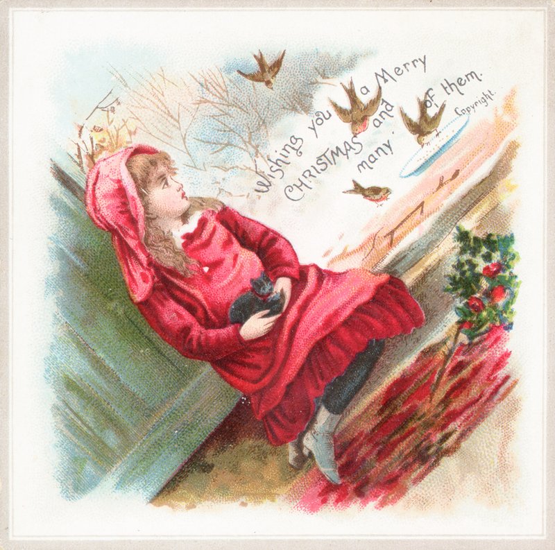Kuşları beslemek, Noel Kartı by English School