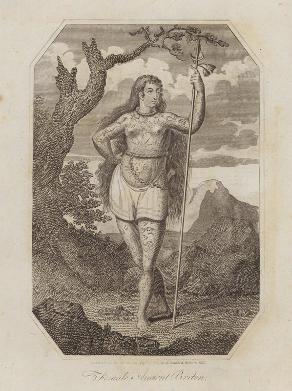 Kadın Antik Briton (gravür) by English School