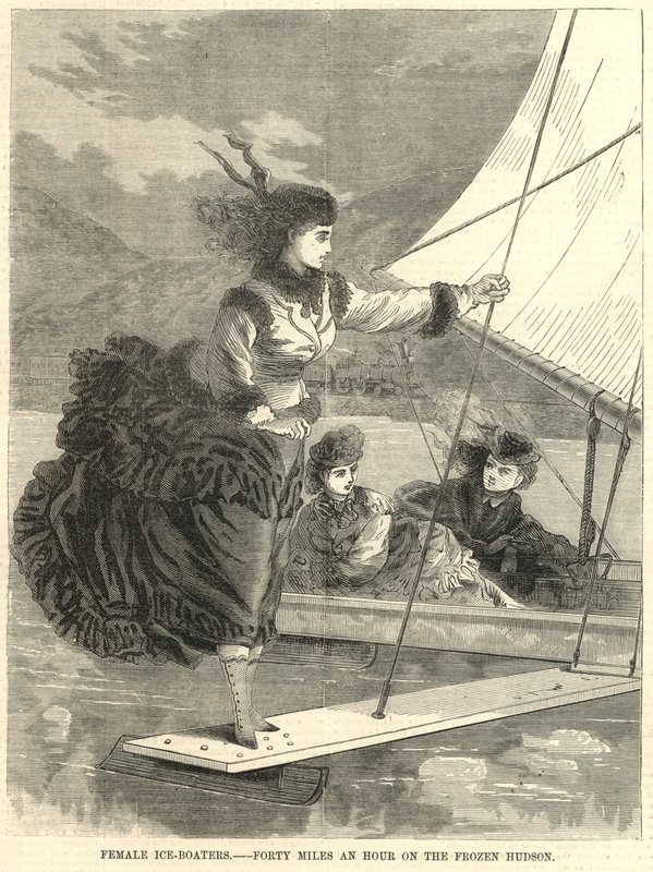 Dişi buzla övünenler; donmuş Hudson
