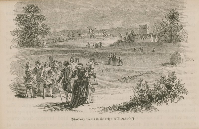 Finsbury Fields, Kraliçe I. Elizabeth döneminde by English School