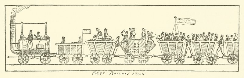 İlk Demiryolu Treni (gravür) by English School