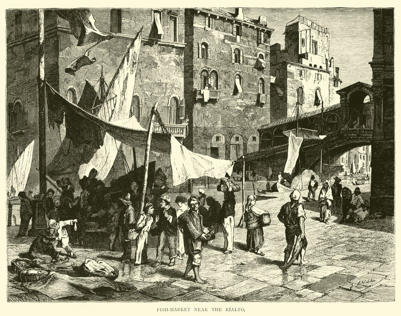 Rialto yakınlarındaki balık pazarı by English School