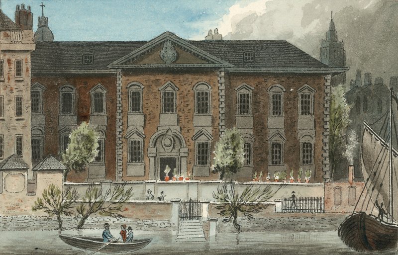 Fishmongers Hall, Upper Thames Street, Londra (kağıt üzerinde wc) by English School