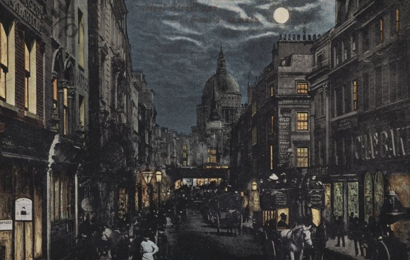 Fleet Street ve St Pauls, Londra by English School