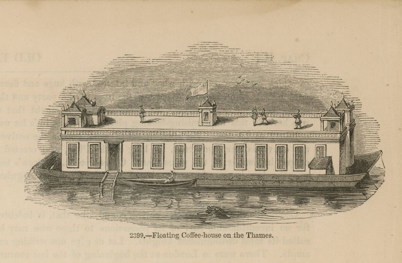 Thames'te yüzen kahve evi by English School