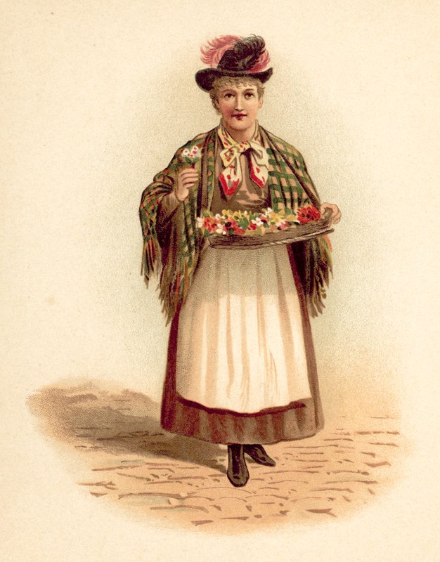 Çiçek Satıcısı (chromolitho) by English School