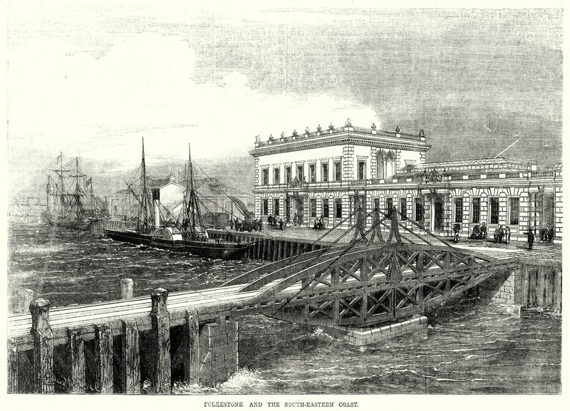 Folkestone ve Güneydoğu Sahili (gravür) by English School