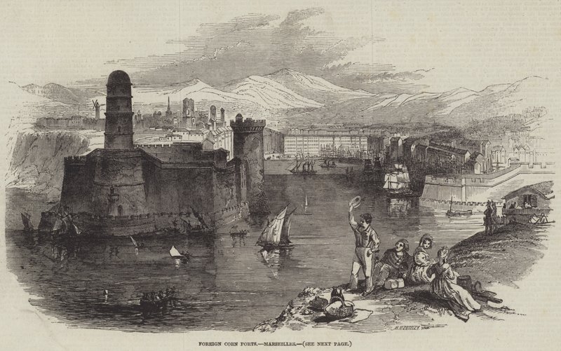 Yabancı Mısır Limanları, Marsilya (gravür) by English School