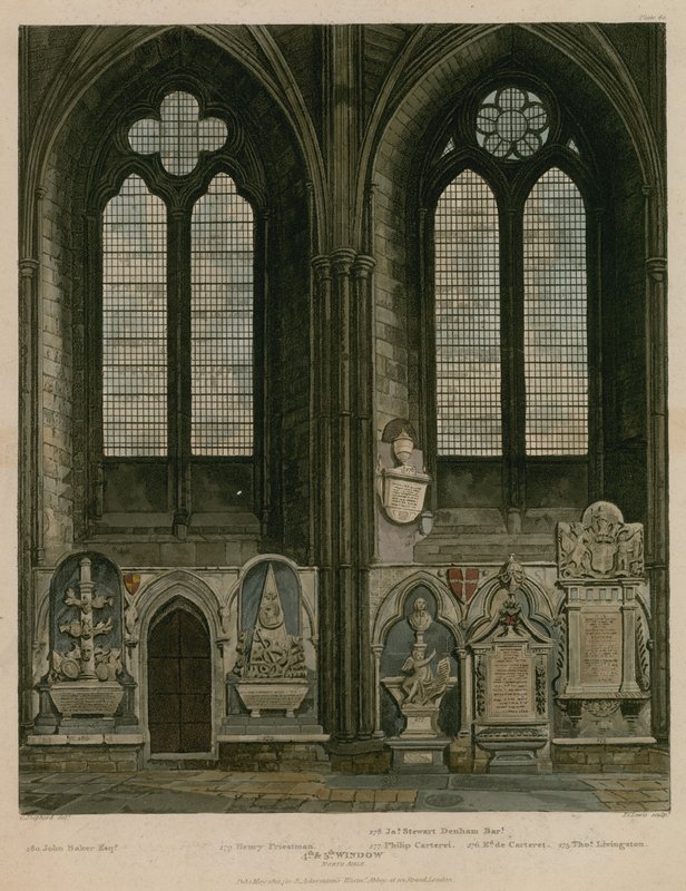 Dördüncü ve beşinci pencere, Kuzey Koridor, Westminster Abbey, Londra by English School