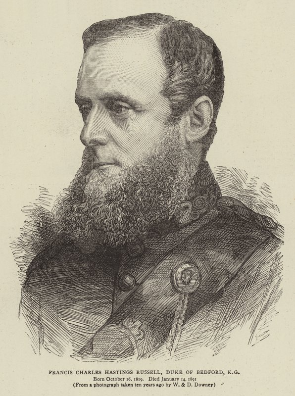 Francis Charles Hastings Russell, Bedford Dükü, KG (gravür) by English School