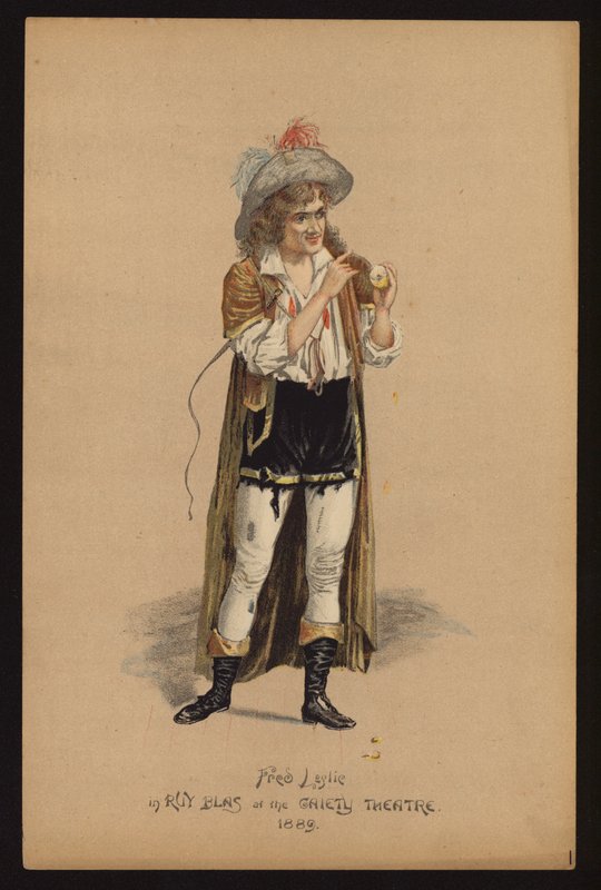 Fred Leslie, İngiliz aktör ve şarkıcı (renkli taş) by English School