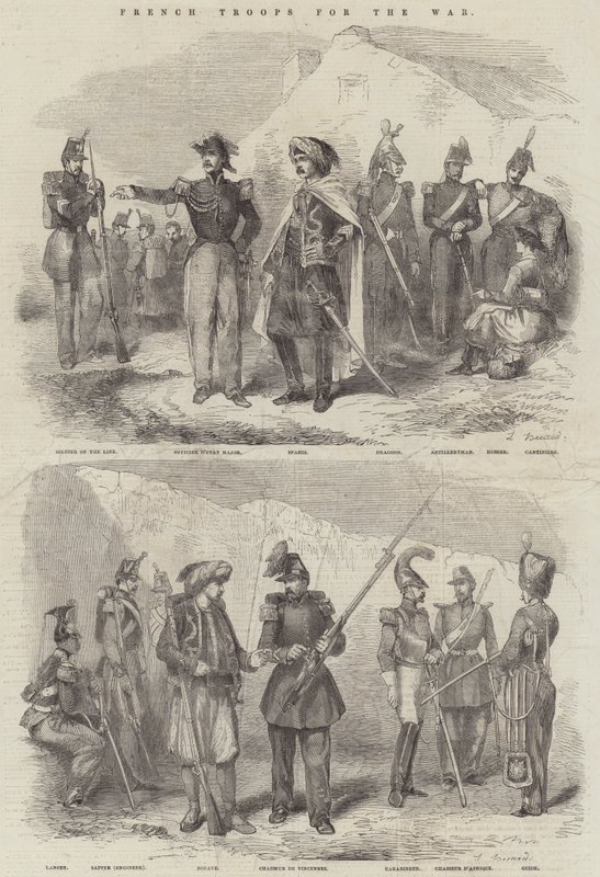 Savaş için Fransız Birlikleri (gravür) by English School