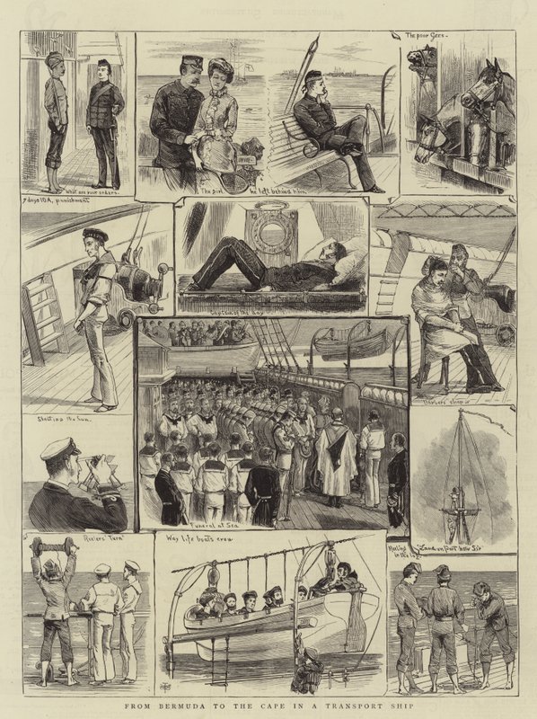 Bermuda'dan Bir Nakliye Gemisinde Cape'e (gravür) by English School