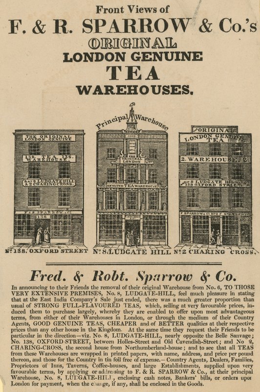 Fred & Robert Sparrow & Cos depolarının önden görünümü by English School