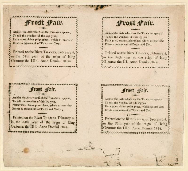 1814 Frost Fuarı - buz üzerine basılmış hediyelik eşyalar by English School