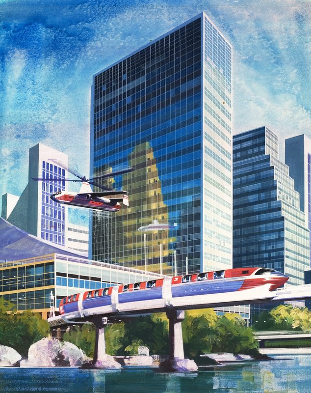 Fütüristik Monoray ve Helikopter by English School