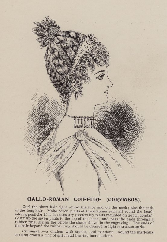 Gallo-Roman Kuaför, Corymbos (gravür) by English School