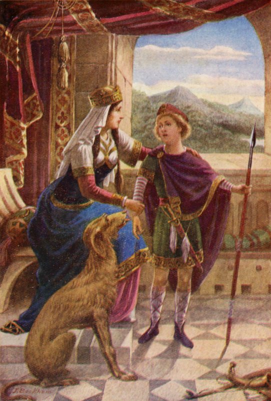 Gareth#39;in dileği (renkli litho) by English School