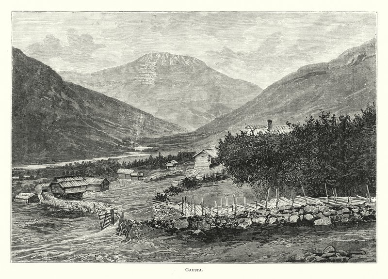 Gausta (gravür) by English School