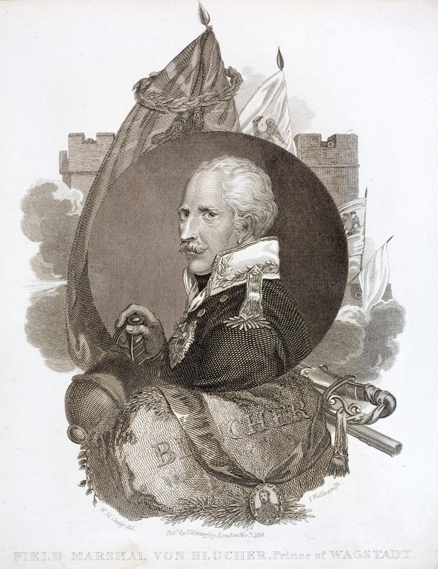 Gebhard von Blucher, Prusya Mareşali (gravür) by English School
