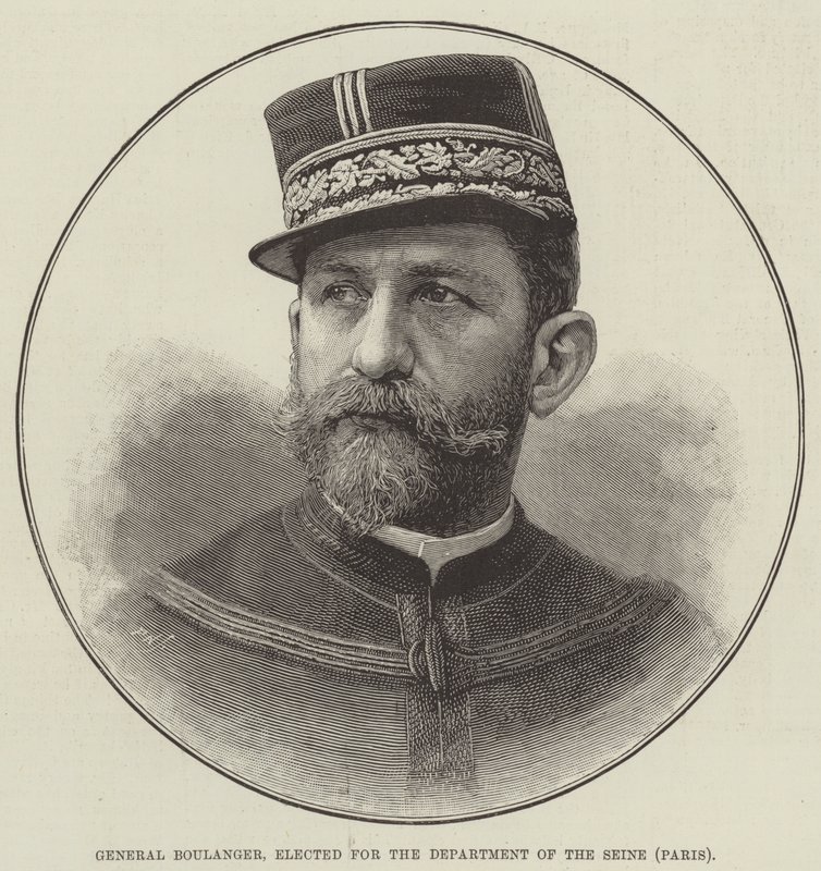 General Boulanger, Paris Seine Bölümü için seçildi (gravür) by English School