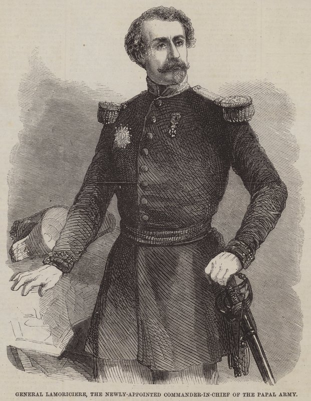 General Lamoriciere, Papalık Ordusunun Yeni Atanmış Başkomutanı (gravür) by English School