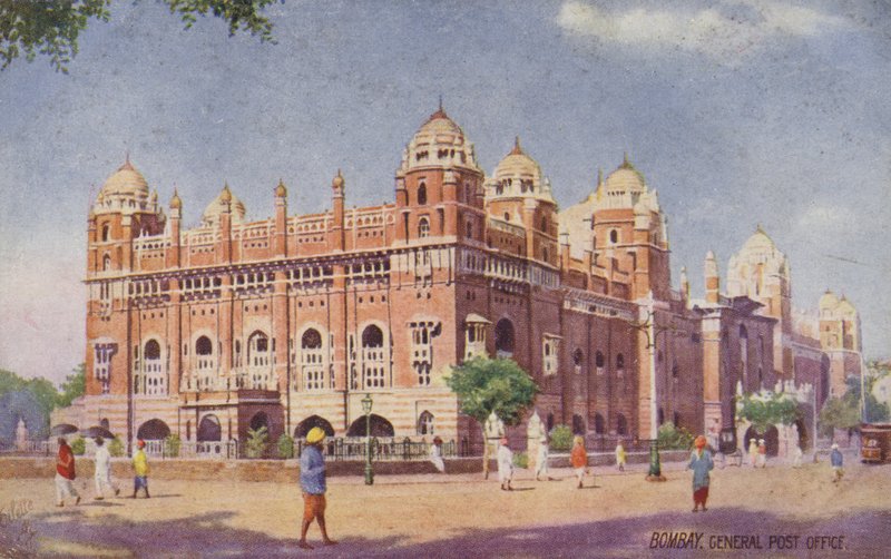 Genel Postane, Bombay (renkli lito) by English School