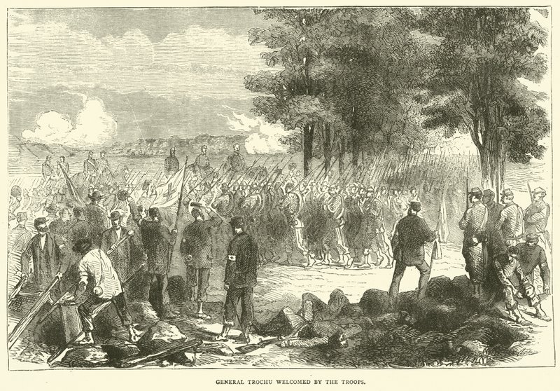 General Trochu, askerler tarafından karşılandı, Aralık 1870 by English School