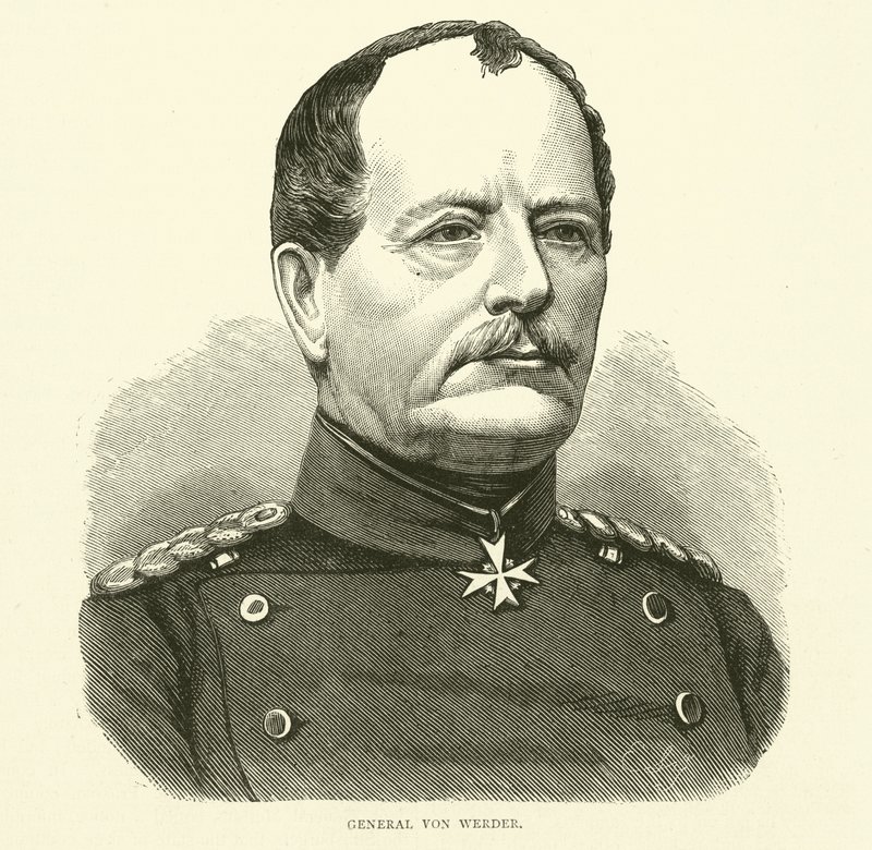 General Von Werder, Eylül 1870 by English School