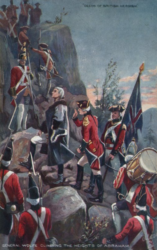 General Wolfe Abraham Tepelerine tırmanırken, Quebec, 1759 by English School