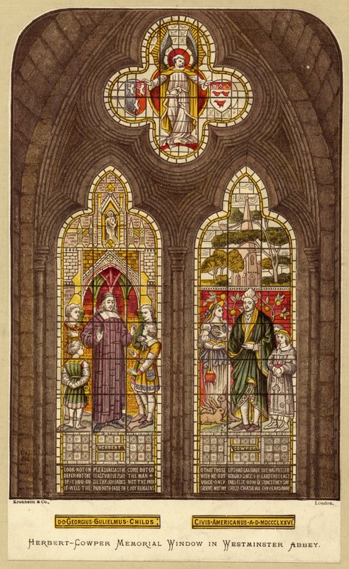 George Herbert ve William Cowper penceresi, Westminster Abbey, Londra by English School