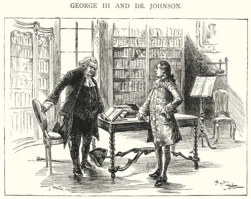 George III ve Dr Johnson (gravür) by English School