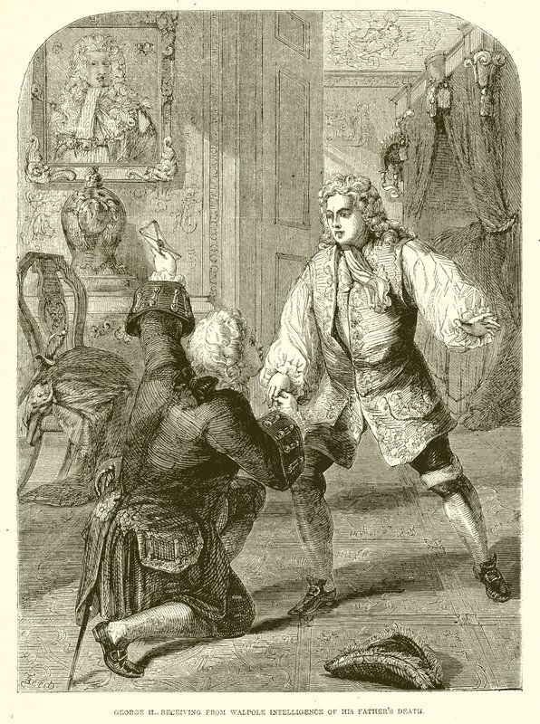 George II., Walpole İstihbaratından Babasının Ölümünü Alırken by English School