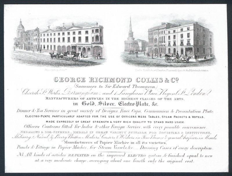 George Richmond Collis & Co, ticari kart by English School