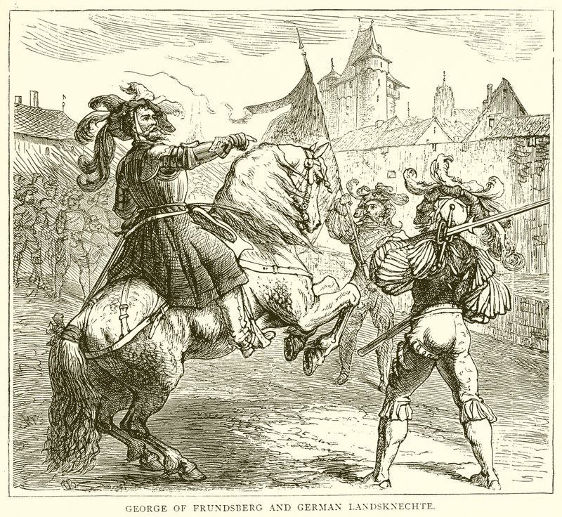 Frundsberg'li George ve Alman Landsknechte by English School