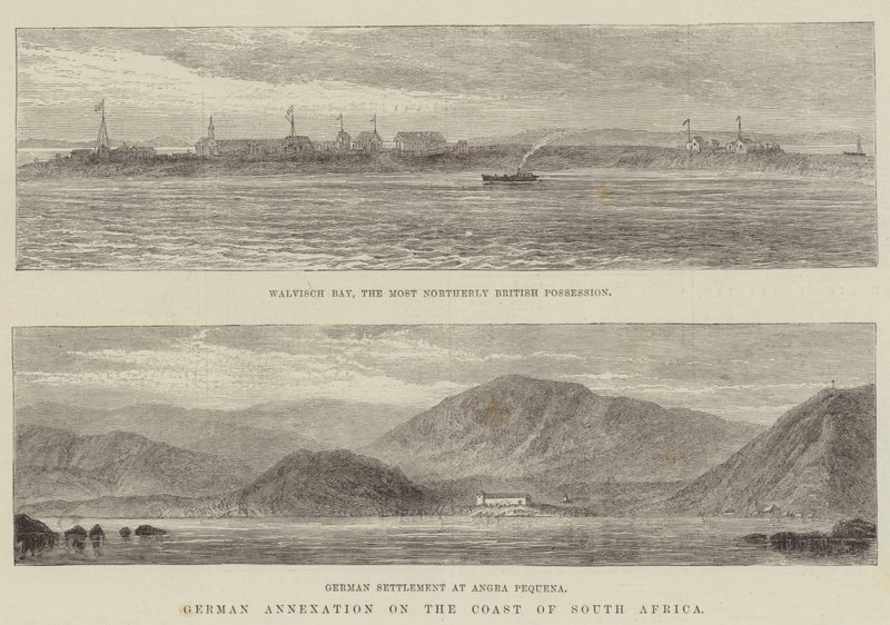 Güney Afrika kıyılarında Alman ilhakı (gravür) by English School