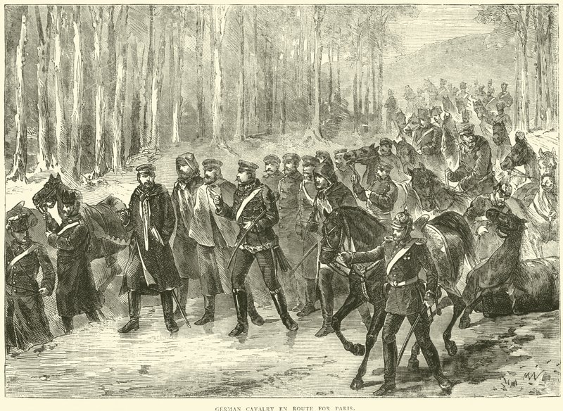 Alman süvarileri Paris yolunda, Ekim 1870 by English School
