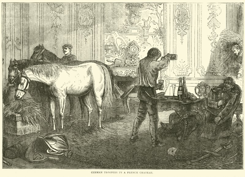 Bir Fransız Şatosunda Alman askerleri, Eylül 1870 by English School