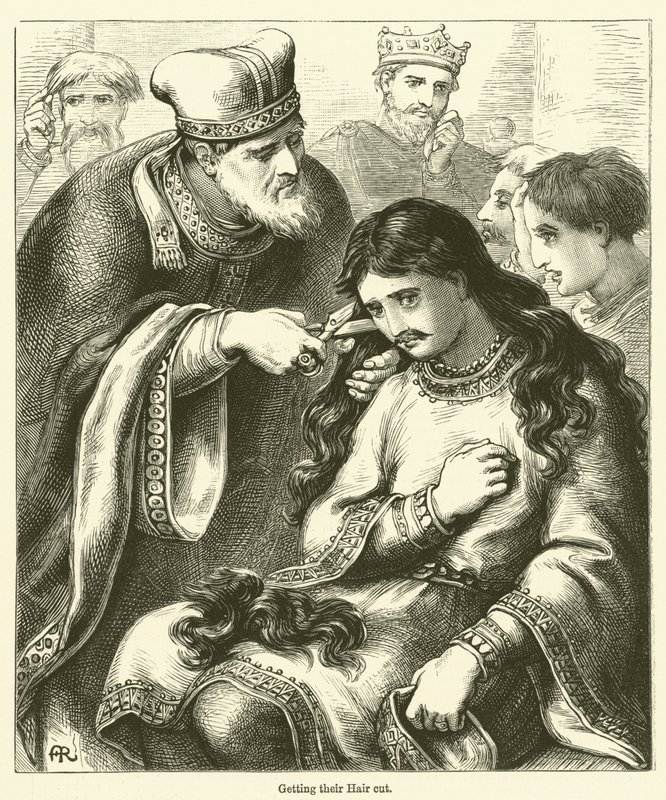 Saçlarını kestirmek (gravür) by English School