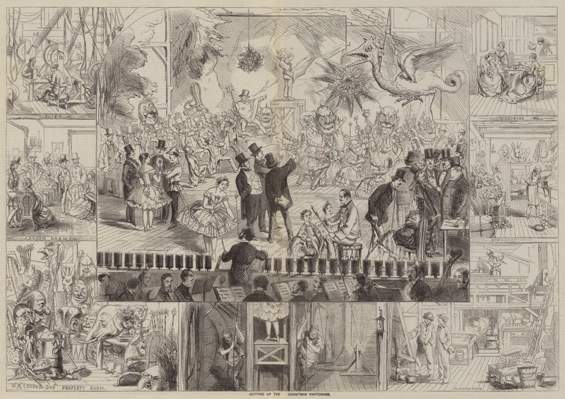 Noel Pandomimini Kalkmak (gravür) by English School