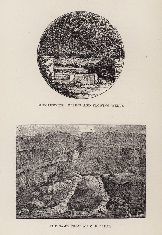 Giggleswick, Ebbing ve akan kuyular (gravür) by English School