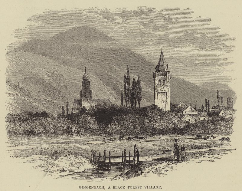Gingenbach, Bir Kara Orman Köyü (gravür) by English School