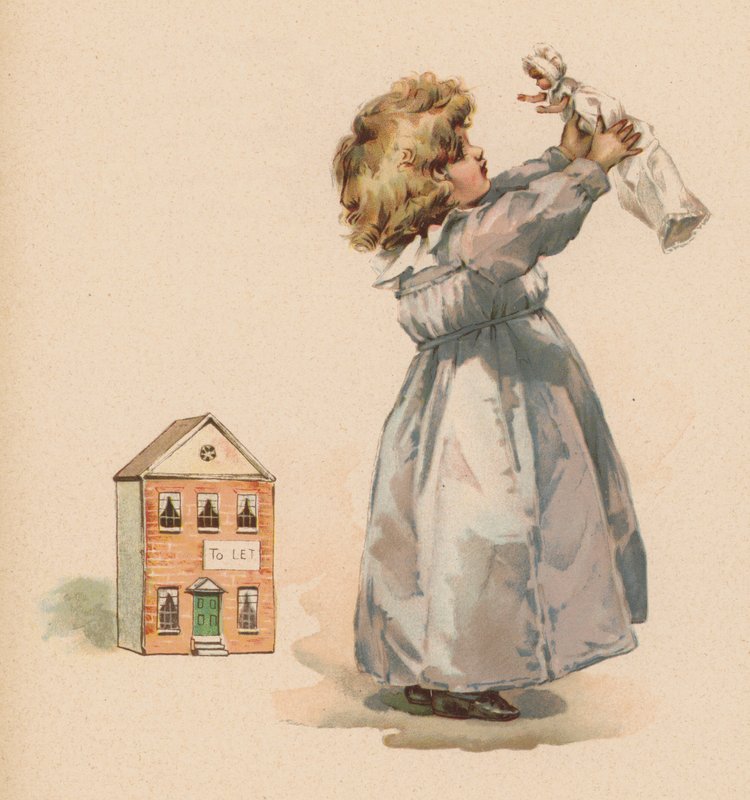 Bebekli kız (chromolitho) by English School