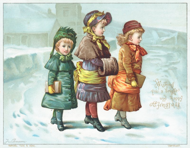 Karda yürüyen kızlar, Noel Kartı by English School