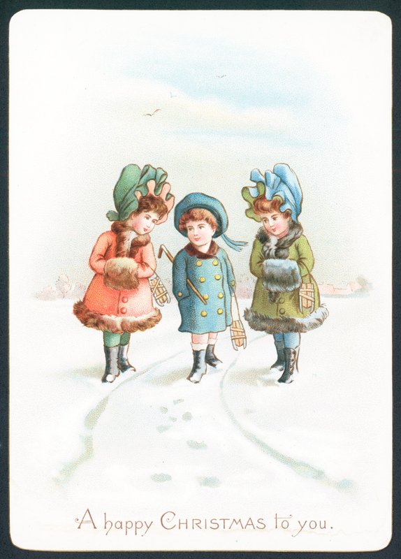 Karda yürüyen kızlar, Noel Kartı by English School
