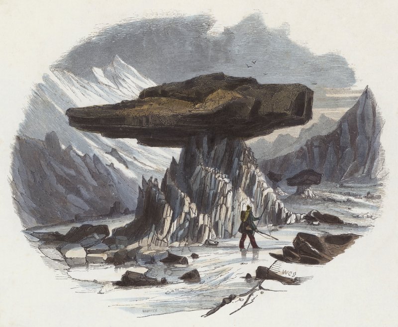 Glacier Tables (renkli gravür) by English School